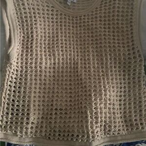 Steve Madden Beige Crochet Tank Top